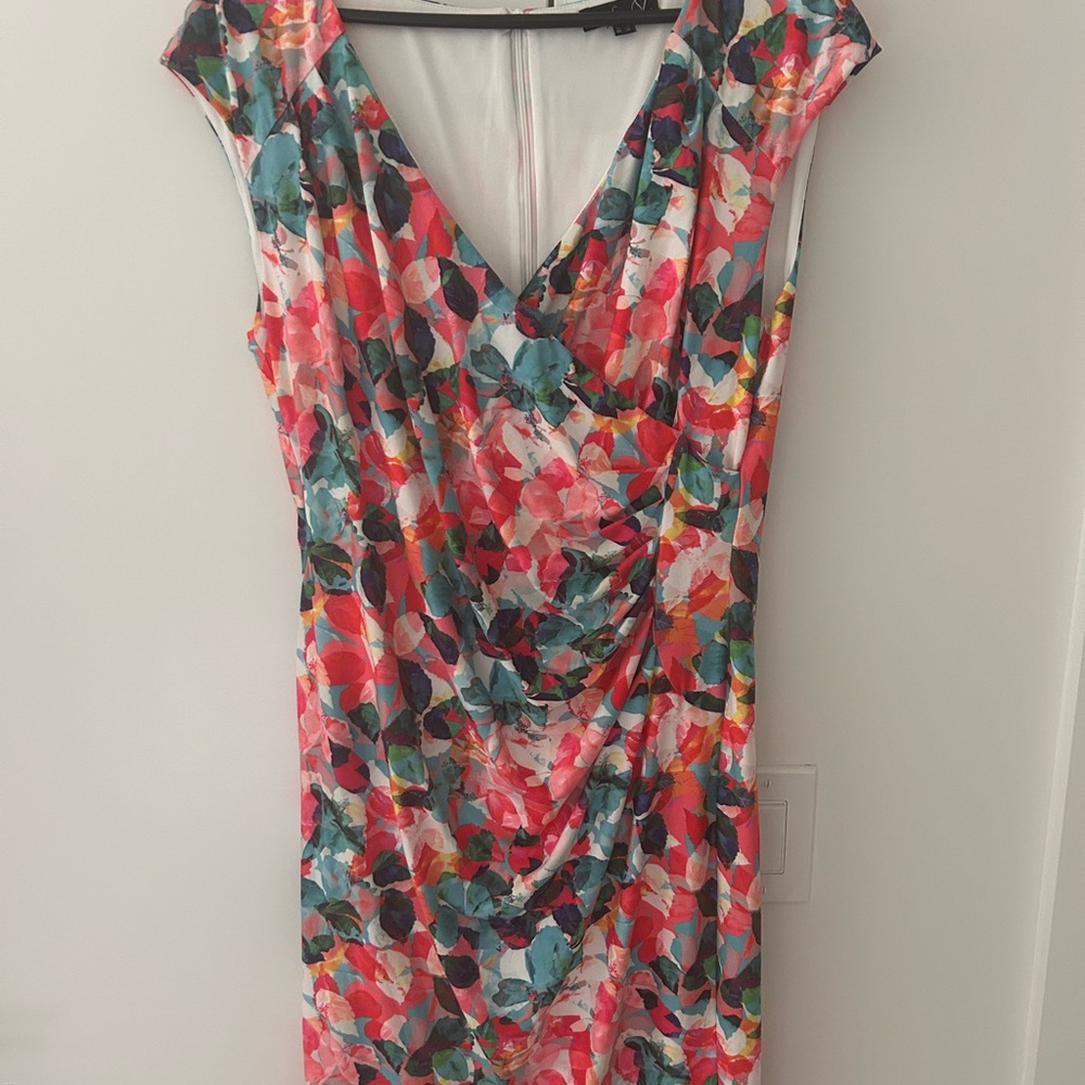 Floral faux wrap Mini Dress